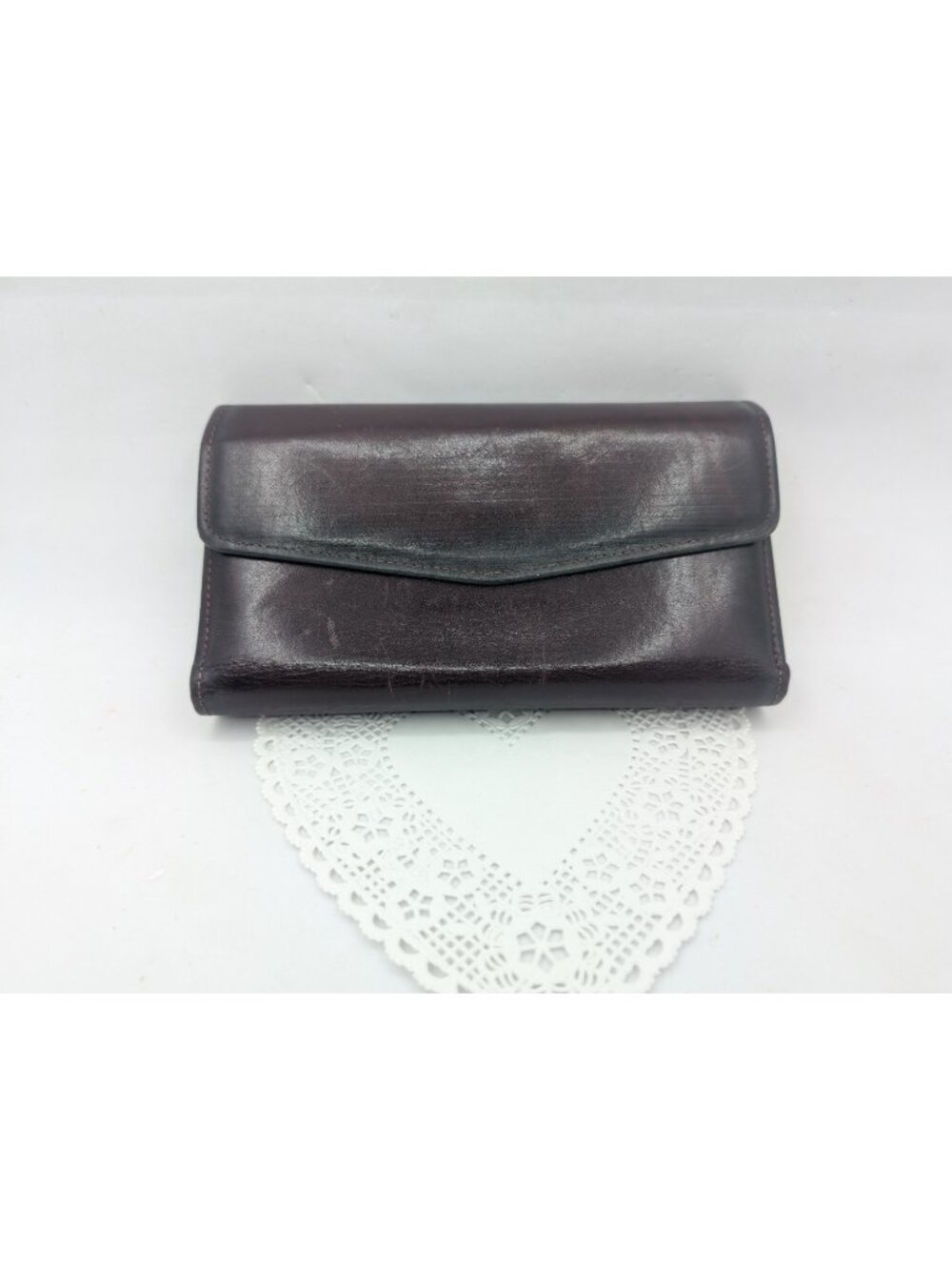 Vtg Prince Gardner Trifold coin Wallet reddish Brown Cowhide Leather  READ